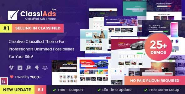 Classiads-广告与信息发布平台网站模板WordPress主题封面图