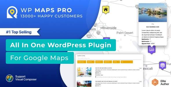 WP MAPS PRO-高级版谷歌地图管理与嵌入WordPress插件[更至v5.8.0]封面图