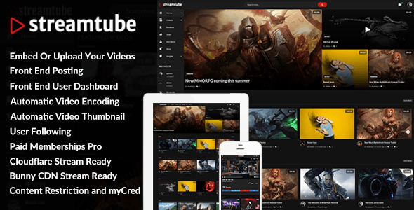 StreamTube-仿YouTube电影视频网站模板WordPress主题[更至v3.0.34]封面图