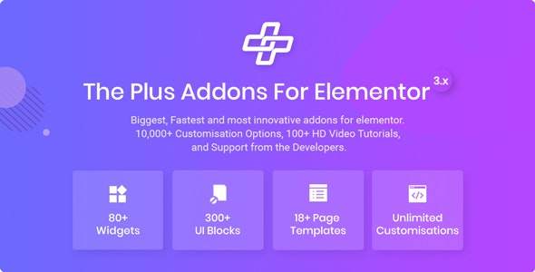 The Plus Addons for Elementor-最受欢迎的Elementor扩展插件封面图