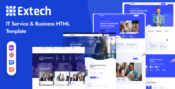 Extech-互联网络IT软件科技公司HTML5网站模板封面图