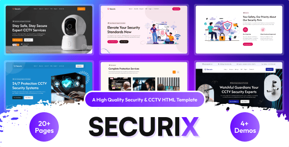 Securix-CCTV监控摄像头安防系统网站HTML5模板封面图