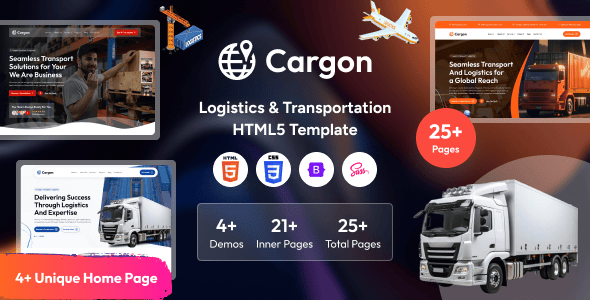 Cargon-物流快递卡车货物运输网站HTML5模板封面图