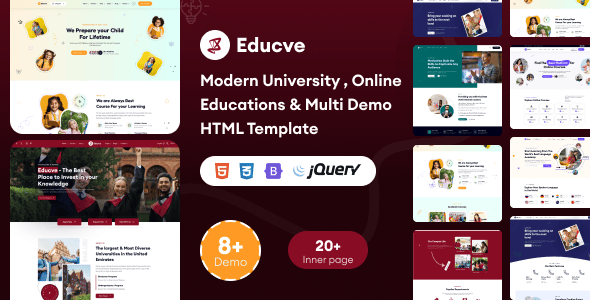 Educve-很漂亮的大学教育课程学校网站HTML5模板封面图